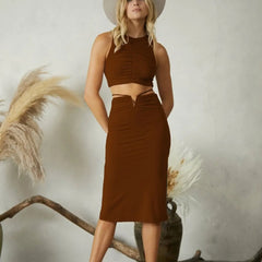 Summer Soiree Ruched Midi Skirt