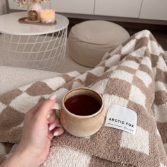 Cancelled Plans Checkerboard Blanket | Beige