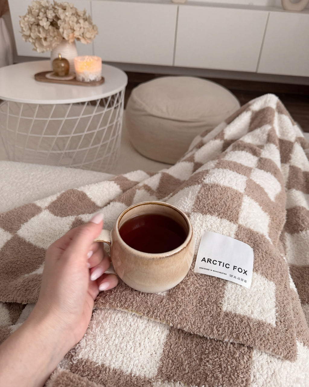 Cancelled Plans Checkerboard Blanket | Beige