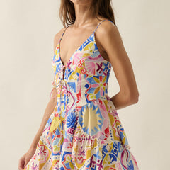 Tropical Escape Tie Front Romper