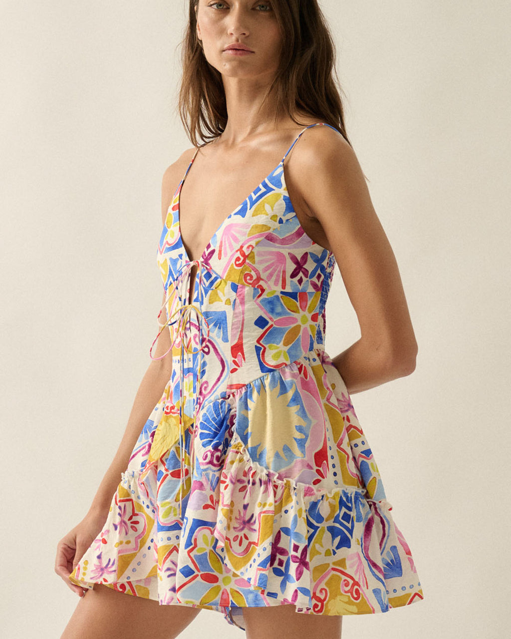Tropical Escape Tie Front Romper