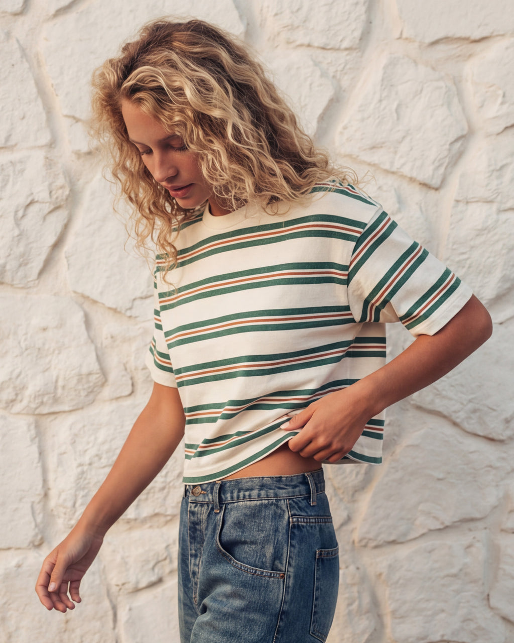 Vintage Stripe Cotton Tee