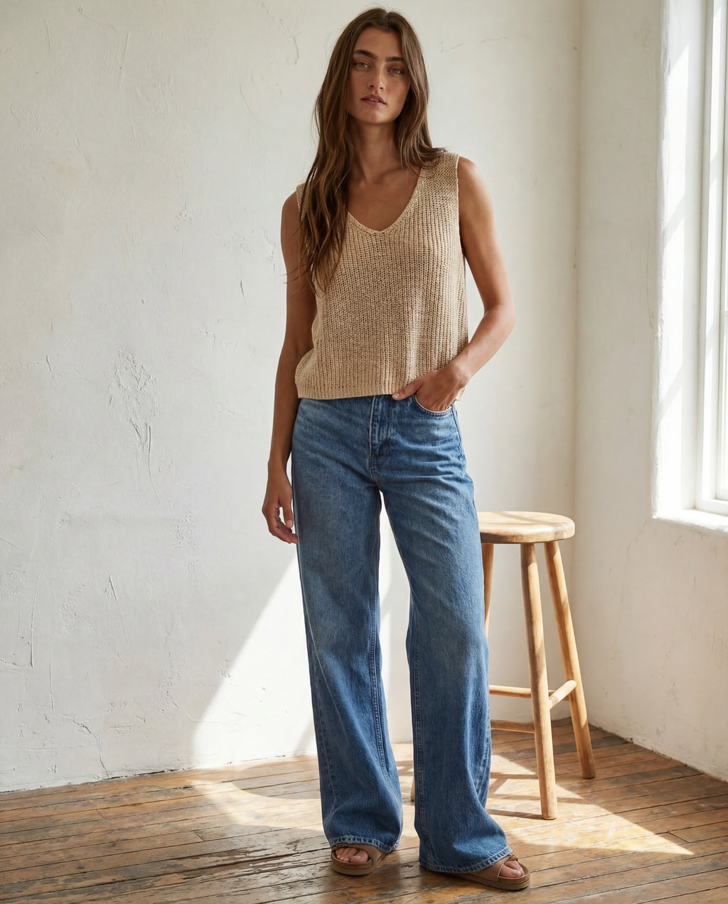 Anytime Knit Tank | Cream