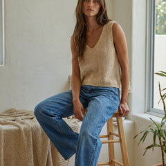 knit v neck tank top