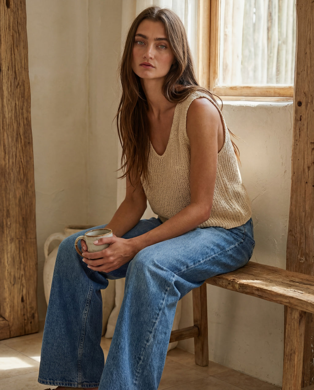 Anytime Knit Tank | Cream