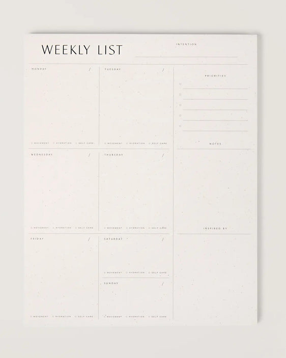 Weekly Desk Planner
