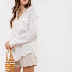 Breezy White Button Down