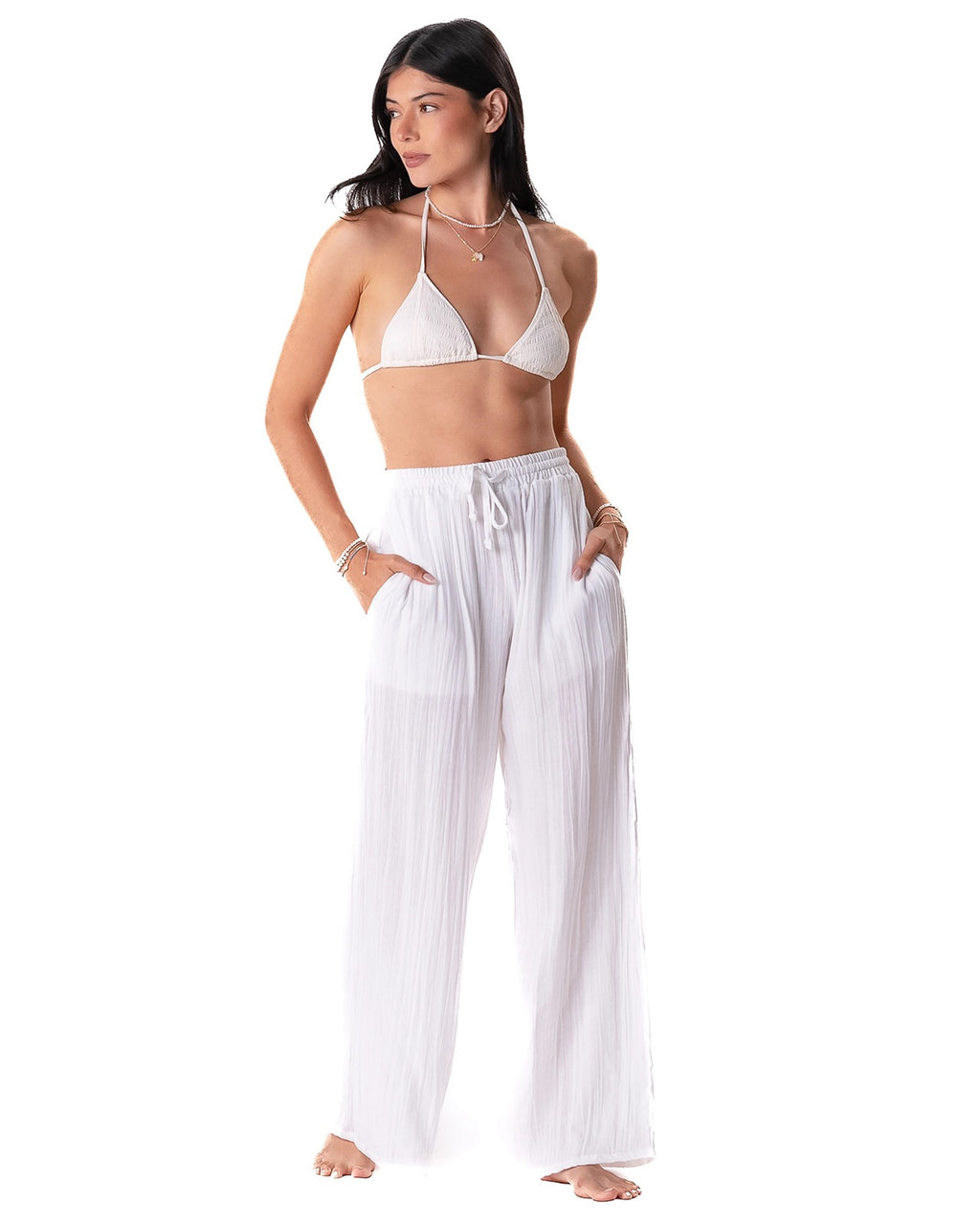 Everyday Escape Drawstring Pants | White