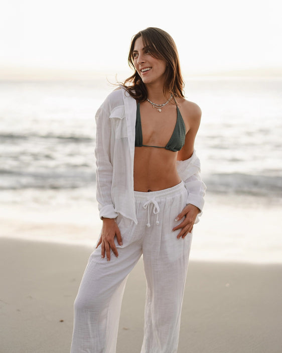 Everyday Escape Drawstring Pants | White