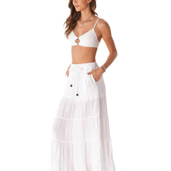 Flowy white maxi skirt