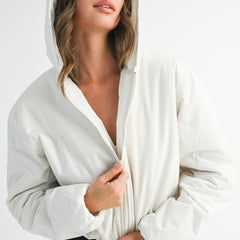 womens cropped zip-up puffer jacket