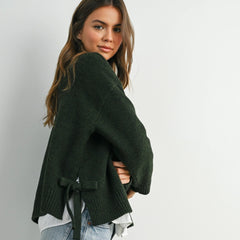 Side-Tie Classic Crew Knit