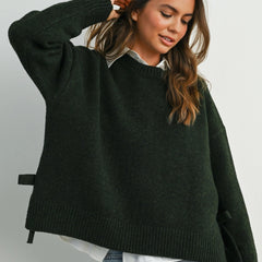 Side-Tie Classic Crew Knit