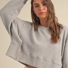 Lounge Luxe Cropped Crew | Gray