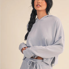 Cloud Comfort Cropped Hoodie | Sky Blue