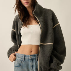 Summit Sherpa Full Zip Jacket | Charcoal