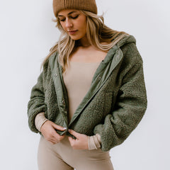 Scenic Route Hooded Fleece Jacket | Olive
