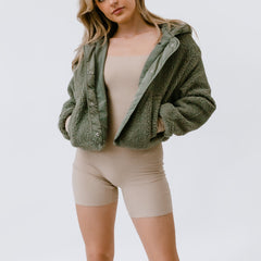 Scenic Route Hooded Fleece Jacket | Olive