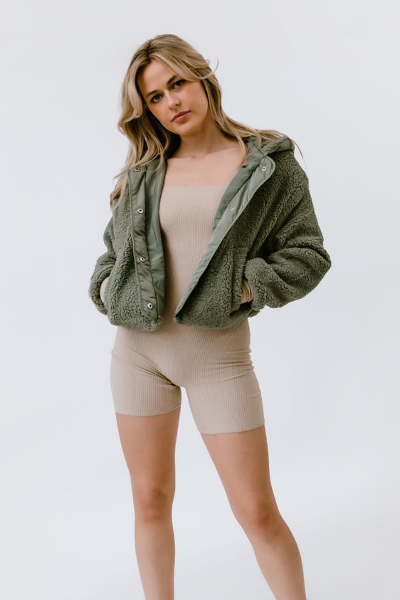 Scenic Route Hooded Fleece Jacket | Olive