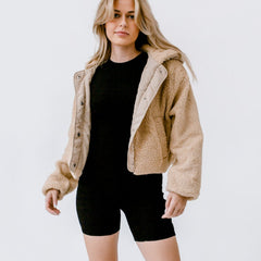 Scenic Route Fleece Hooded Jacket/ Cream