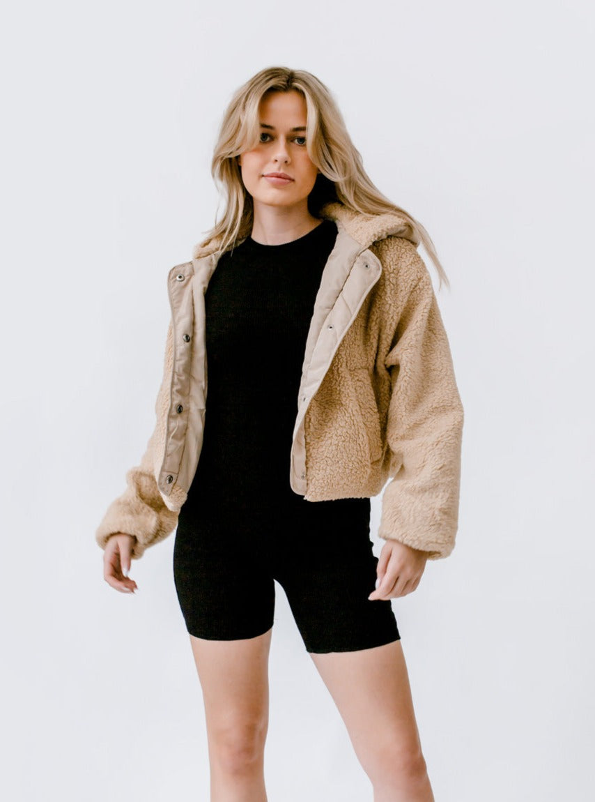 Scenic Route Fleece Hooded Jacket/ Cream