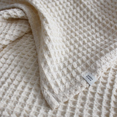 Happy Place Waffle Throw | Cream