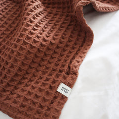 Happy Place Waffle Throw | Clay