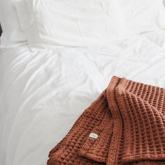 Happy Place Waffle Throw | Clay
