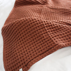 Happy Place Waffle Throw | Clay